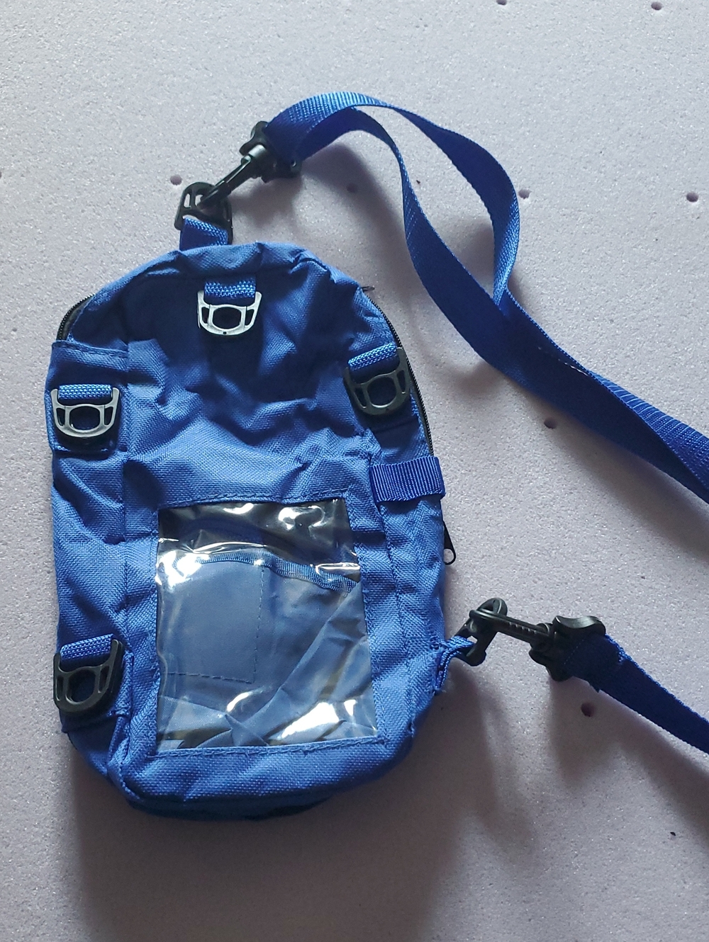 Royal Blue Crossbody Belt Bag with Clear ID Window
